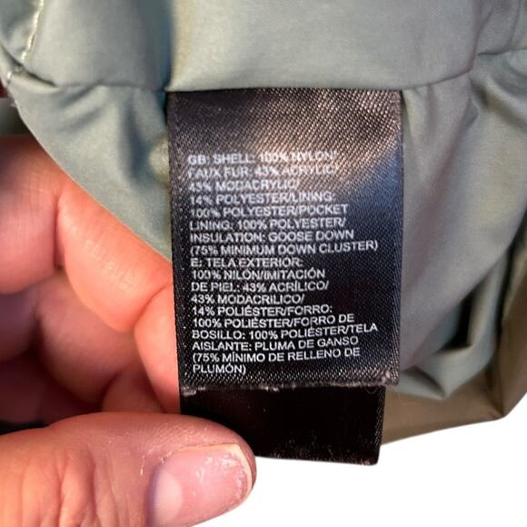 THE NORTH FACE Khaki Green Hyvent Long Sleeve Mid-Length Puffer Jacket MEDIUM - Picture 7 of 9